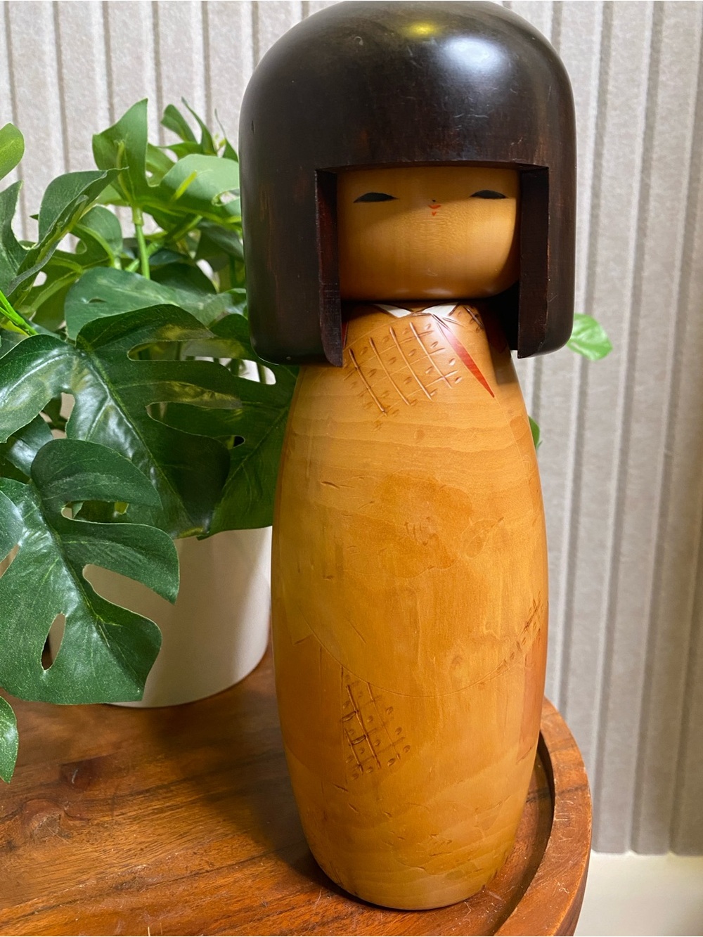 Large Vintage Usaburo Okamoto Kokeshi Doll Japanese Sosaku Wooden Art 10”